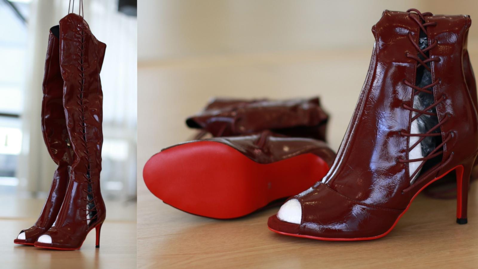 Snow Boot — Burgundy Lace-up