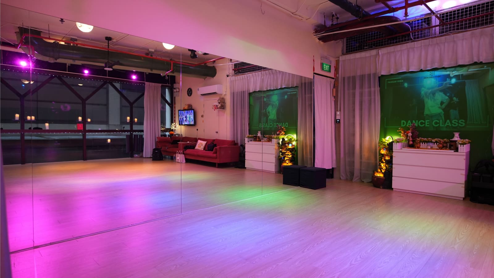 Party Studio — another view of the room and setup