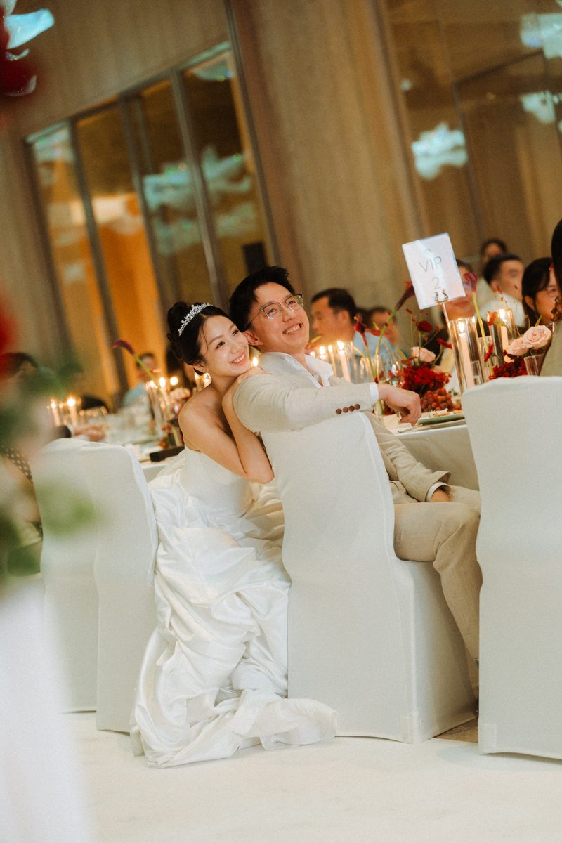 Patrine and Jon at their wedding reception